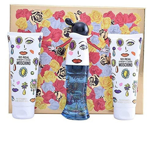 Moschino So Real Cheap & Chic Gift Set 50ml EDT + 100ml Shower Gel + 100ml Body Lotion (This gift set contains:
1 x 50ml EDT
1 x 100ml Shower Gel
1 x 100ml Body Lotion)