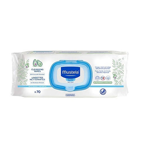 Mustela Bebe Avocado Cleansing Wipes 70 Wipes