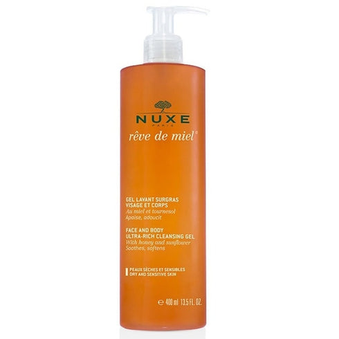 Nuxe Reve de Miel Face and Body Ultra-Rich Cleansing Gel 400ml - Dry/Sensitive Skin