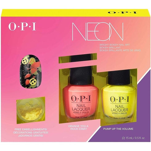 OPI Neon Nail Lacquer Bright Bokeh Nail Art Duo Pack 2 x 15ml