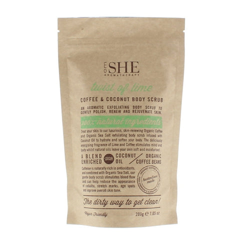 Om She Aromatherapy Twist Of Lime Coffee & Coconut Body Scrub 200g