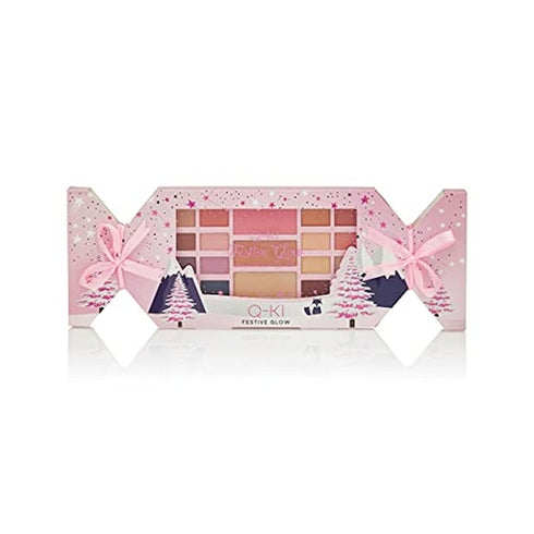 Q-KI Festive Glow Palette Eye Shadow & Face Palette - 19 Pieces (This palette contains:
16 x 0.85g Eye Shadow
1 x 2.5g Highlighter
1 x 2.5g Blusher
1 x 2.5g Bronzer)