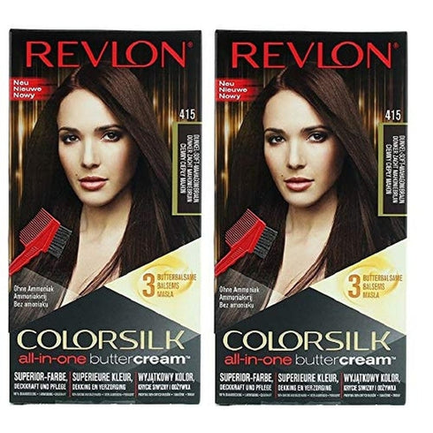 Revlon Luxurious Colorsilk Buttercream Hair Color 126.8ml - 415 Dark Soft Mahogany Brown