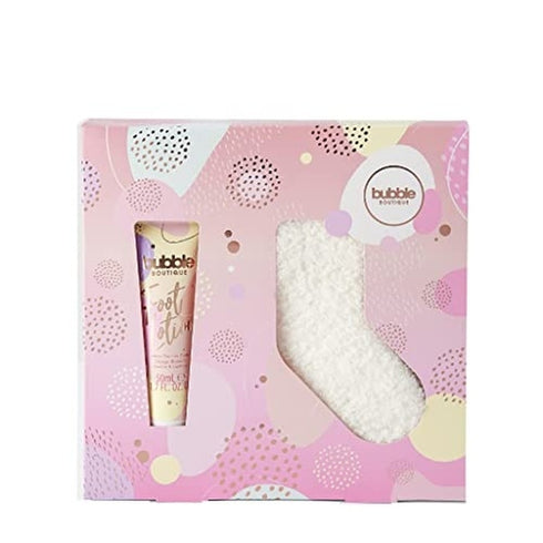 Style & Grace Bubble Boutique Sock Gift Set 50ml Foot Lotion + 1 Pair Of Socks - Eco Packaging