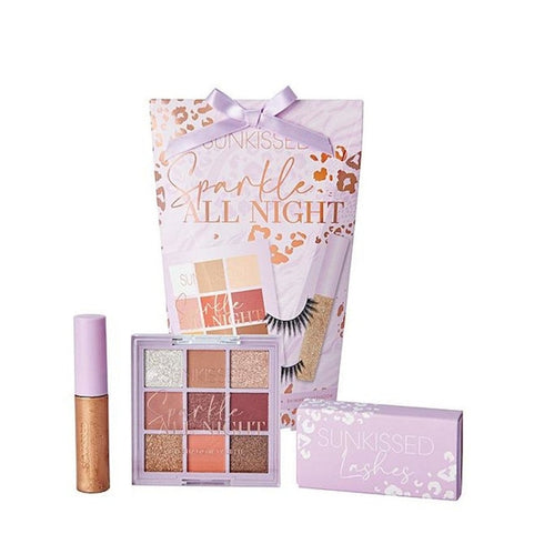 Sunkissed Christmas Sparkle All Night Gift Set False Eyelashes + 1g Lash Glue + 9 x 1g Eyeshadow Palette + 6.5ml Shimmer Eyeshadow