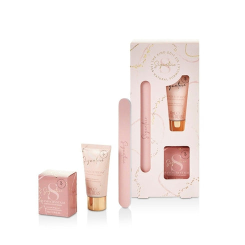 The Kind Edit Co. Signature Hand Care Gift Set 30ml Hand Lotion + 50g Hand Crystals + Nail File