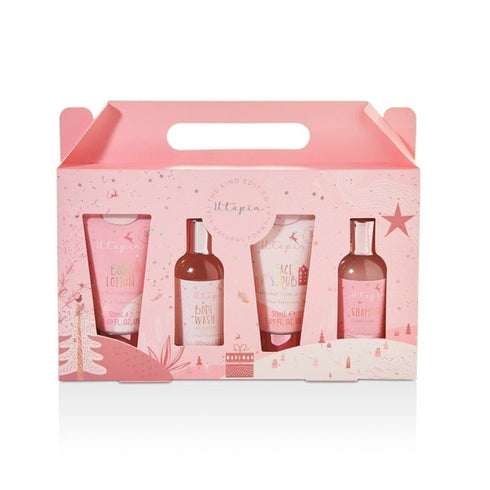 The Kind Edit Co. Utopia Pamper Collection Gift Set 100ml Body Wash + 100ml Shampoo + 50ml Body Lotion + 50ml Face Scrub