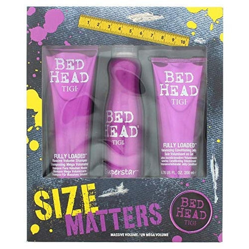 Tigi Bed Head For Women Size Matters Gift Set 250ml Shampoo + 200ml Conditioner + 311ml Thickening Spray