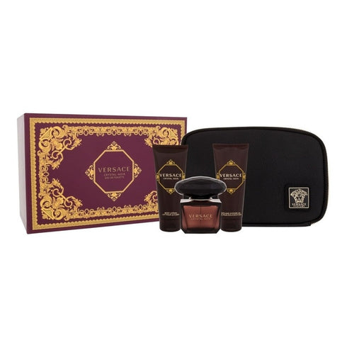 Versace Crystal Noir Gift Set 90ml EDT + 100ml Body Lotion + 100ml Shower Gel + Bag