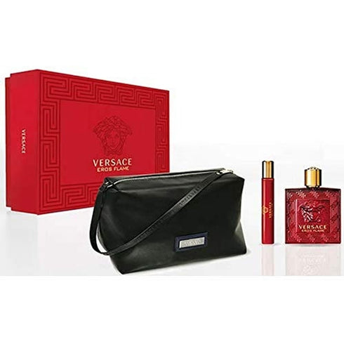 Versace Eros Flame Gift Set 100ml EDP + 10ml EDP + Toiletry Bag