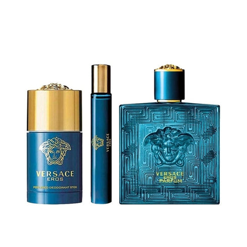 Versace Eros Gift Set 100ml EDT + 10ml EDT + 75ml Deodorant Stick