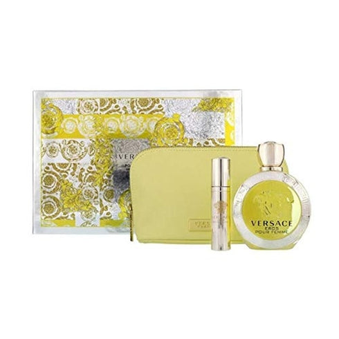 Versace Eros Pour Femme Gift Set 100ml EDT + 10ml EDT + Pouch