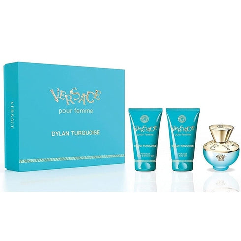Versace Pour Femme Dylan Turquoise Gift Set 50ml EDT + 50ml Bath & Shower Gel + 50ml Body Lotion