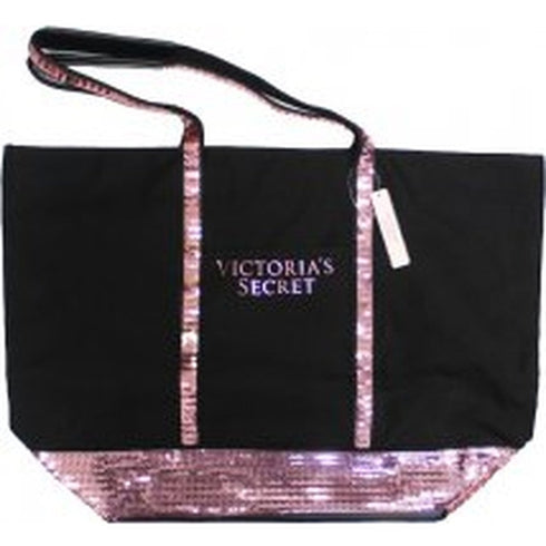 Victoria's Secret Black Tote Bag With Sequin Purse