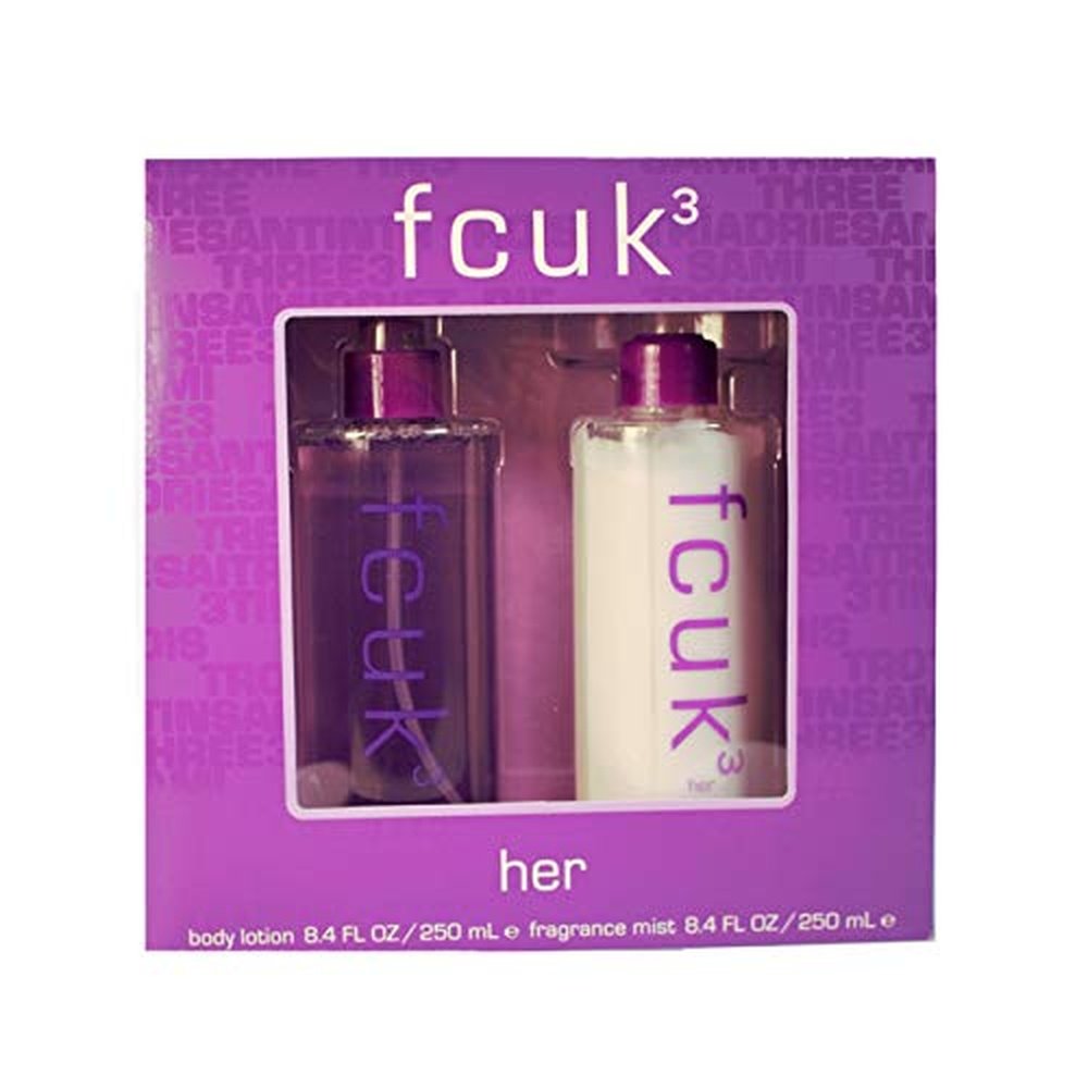 FCUK FCUK 3 for Her Gift Set 250ml Body Lotion + 250ml Fragrance Mist ...